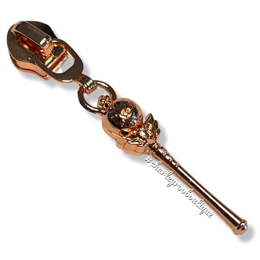 Zipper Pull, Sailor, Moon Wand, Rose Gold