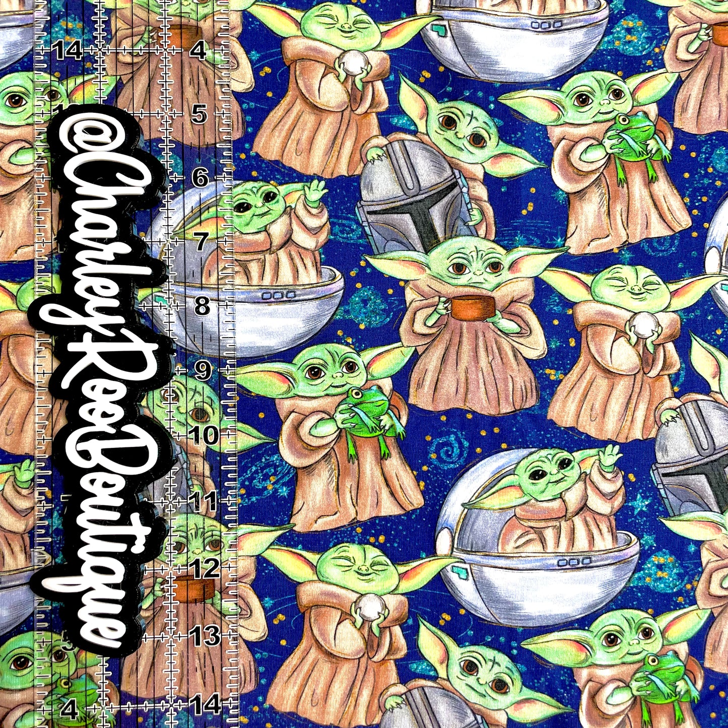 9x14 Tumbler Cut, Custom Fabric, CottonSpandex, High Quality, Mask Cut, Tumbler Fabric, Child, Wars, Star, Yoda and Frog Friend