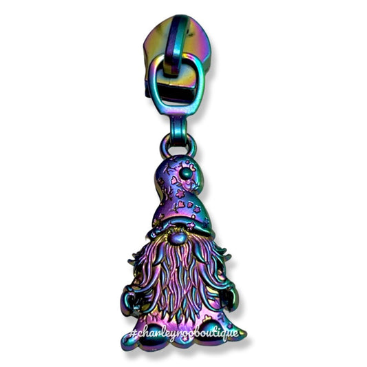 Zipper Pull, Gnome, Matte Rainbow
