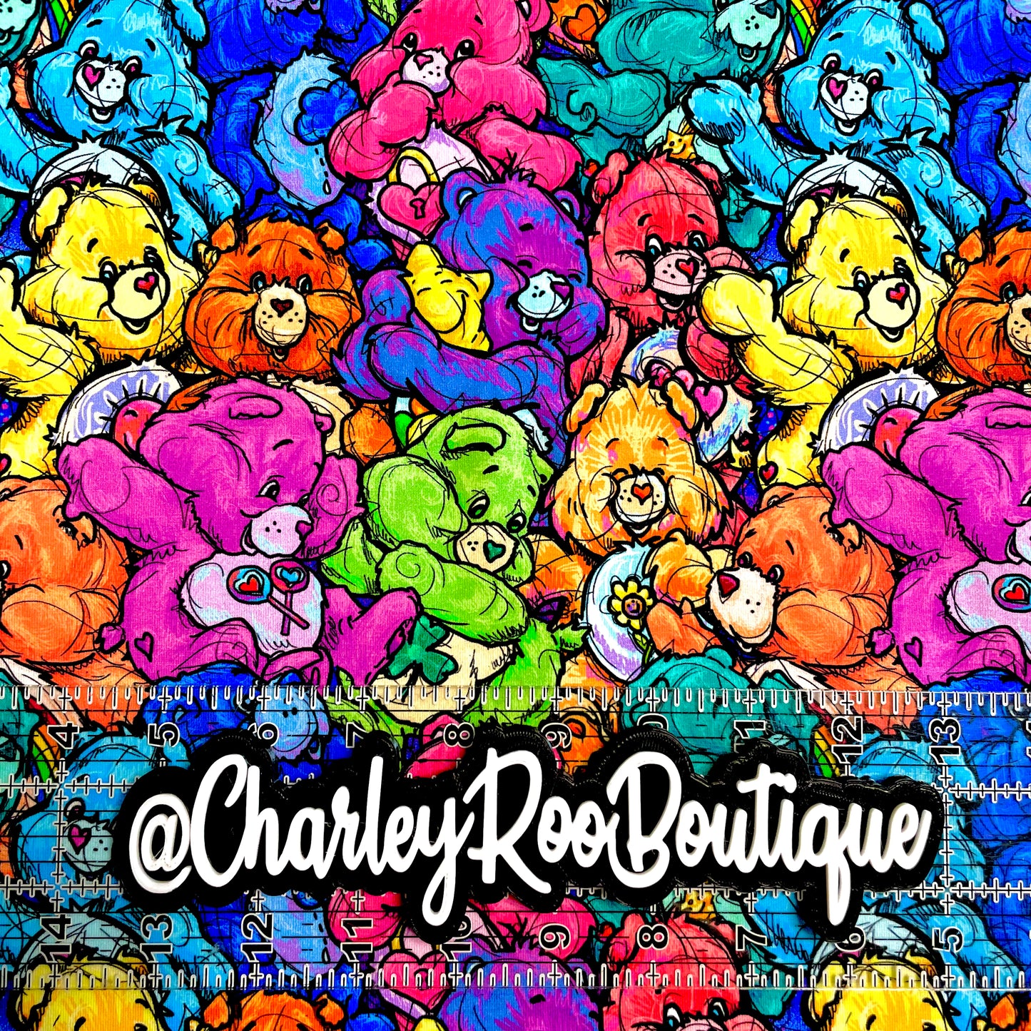 9x14 Tumbler Cut, Custom Fabric, CottonSpandex, High Quality, Mask Cut, Tumbler Fabric, Throwback, Care Bear Stack