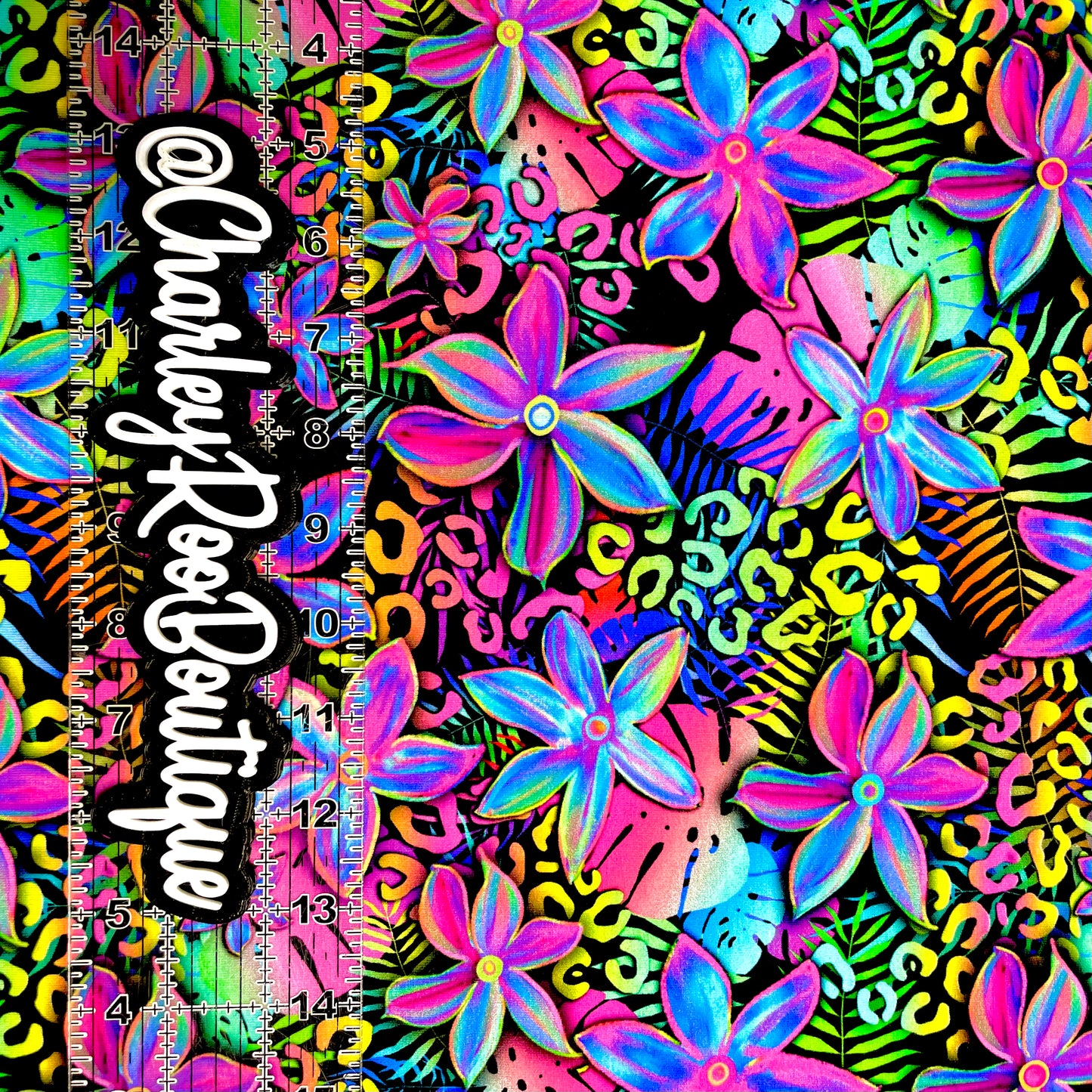 9x14 Tumbler Cut, Custom Fabric, CottonSpandex, High Quality, Mask Cut, Tumbler Fabric, Neon, Tropical Floral, Cheetah