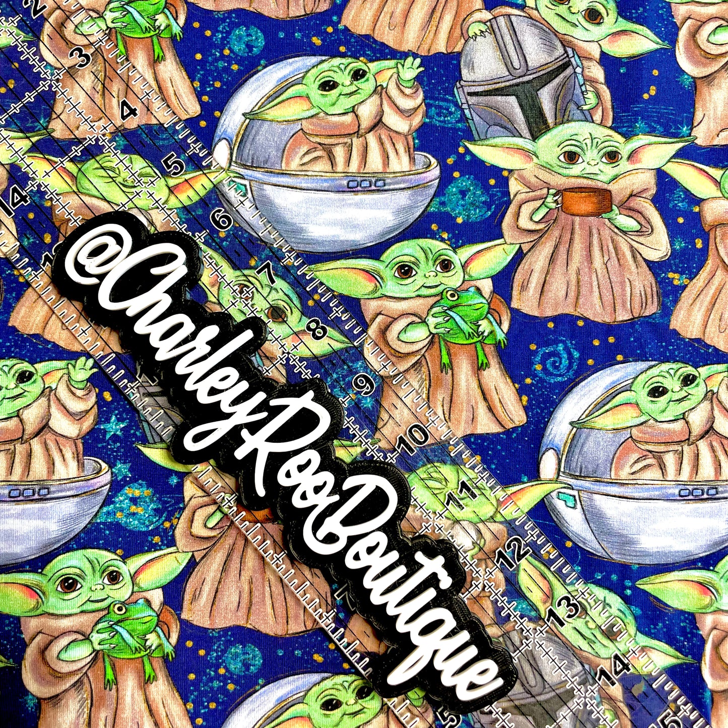 9x14 Tumbler Cut, Custom Fabric, CottonSpandex, High Quality, Mask Cut, Tumbler Fabric, Child, Wars, Star, Yoda and Frog Friend