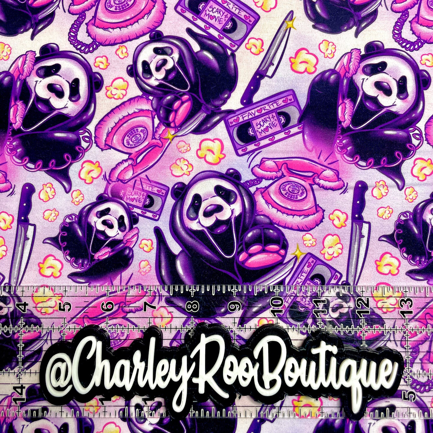 9x14 Tumbler Cut, Custom Fabric, CottonSpandex, High Quality, Mask Cut, Tumbler Fabric, LF Style, Call Me Pandas, Scream, Horror