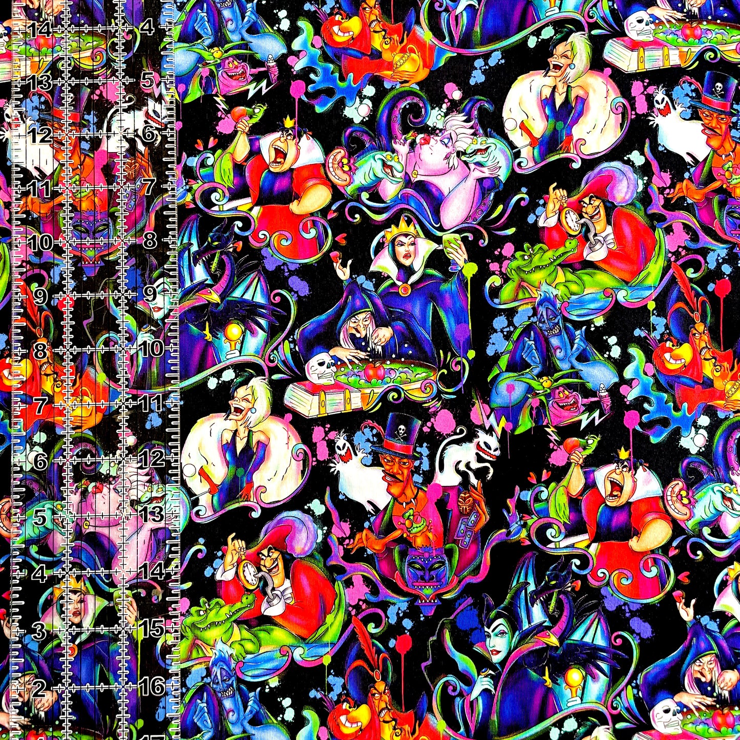 9x14 Tumbler Cut, Custom Fabric, CottonSpandex, High Quality, Mask Cut, Tumbler Fabric, Halloween, Evil, Bright Villains, New, Flames Main