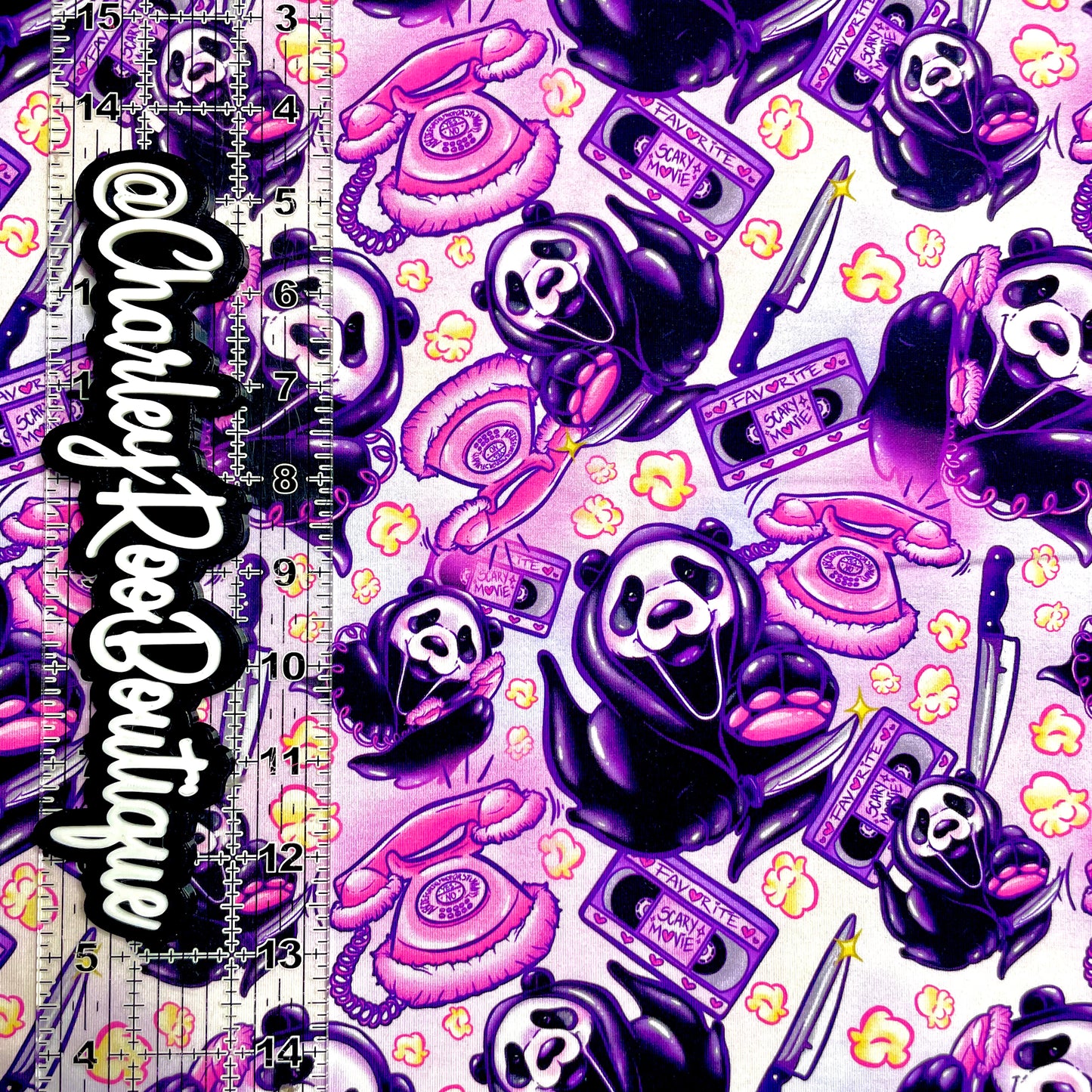 9x14 Tumbler Cut, Custom Fabric, CottonSpandex, High Quality, Mask Cut, Tumbler Fabric, LF Style, Call Me Pandas, Scream, Horror