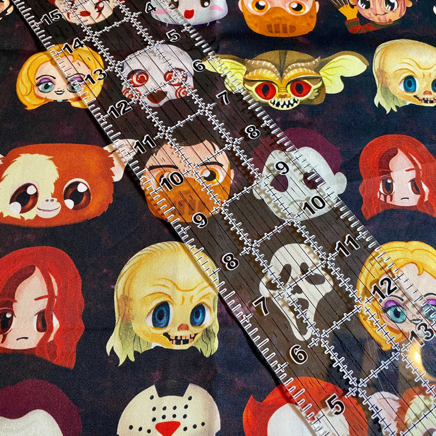9x14 Tumbler Cut, Custom Fabric, CW Cotton Woven, High Quality, Mask Cut, Tumbler Fabric, Serial Killer, Halloween, Large Horror Faces