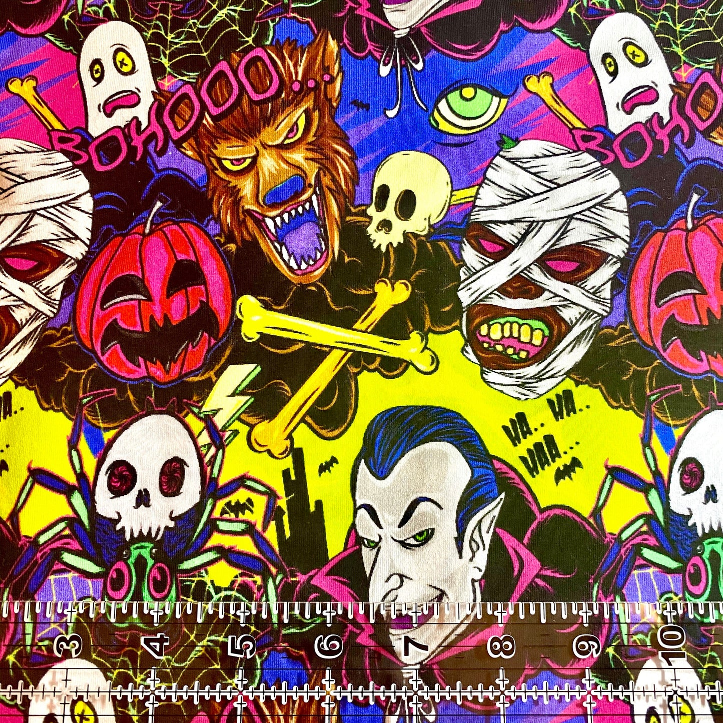 9x14 Tumbler Cut, Custom Fabric, CottonSpandex, High Quality, Mask Cut, Tumbler Fabric, Halloween, Horror, Vampire, Monster Mash