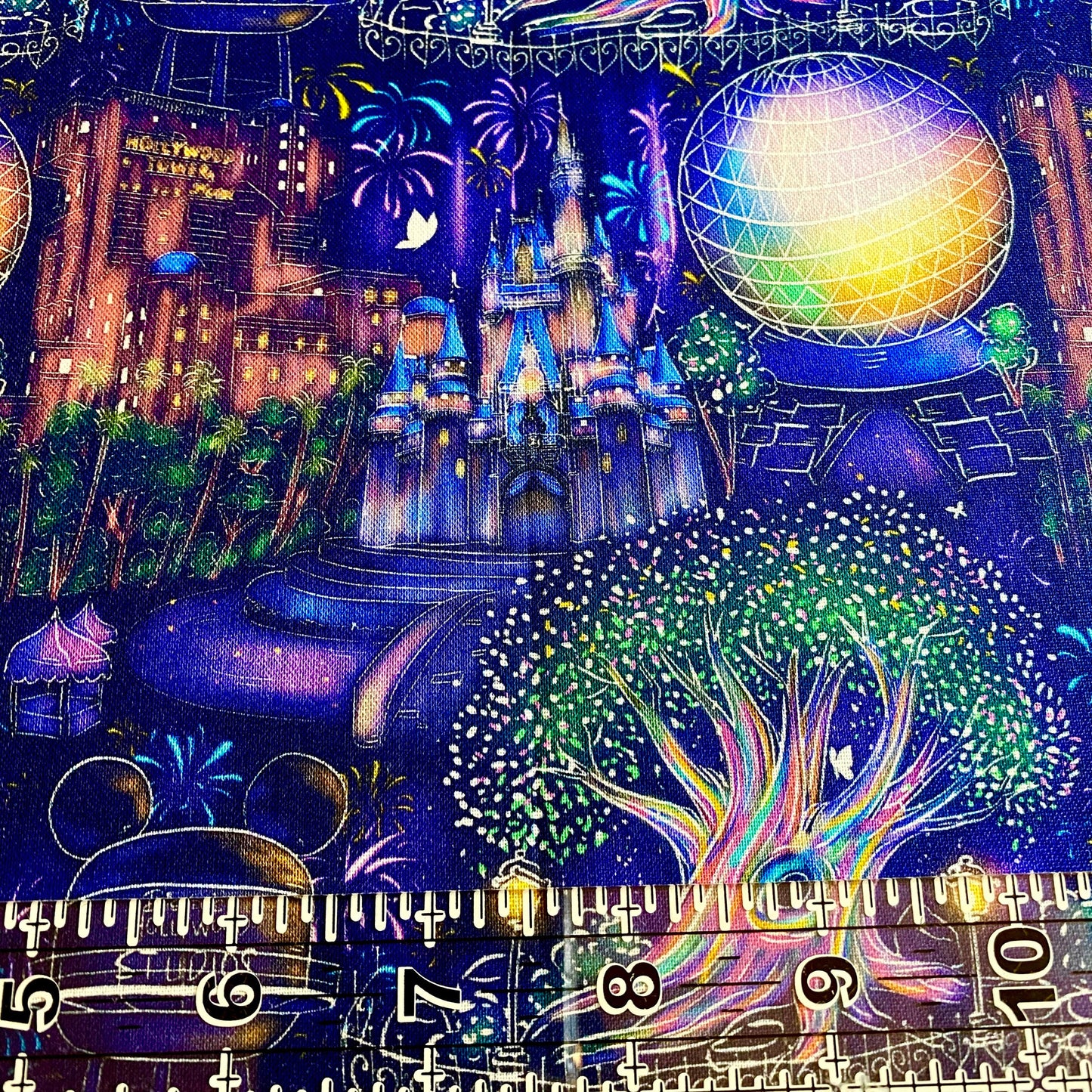 9x14 Tumbler Cut, Custom Fabric, CW Cotton Woven, High Quality, Mask Cut, Tumbler Fabric, Disney, Tree, Gorgeous, Castle