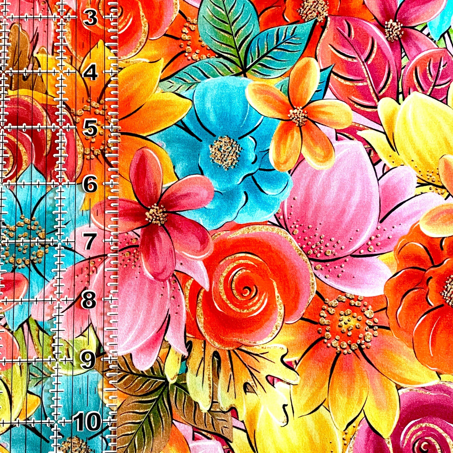 9x14 Tumbler Cut, Custom Fabric, CottonSpandex, High Quality, Mask Cut, Tumbler Fabric, Flowers, Floral, Bright, Fall, Beautiful, Girl