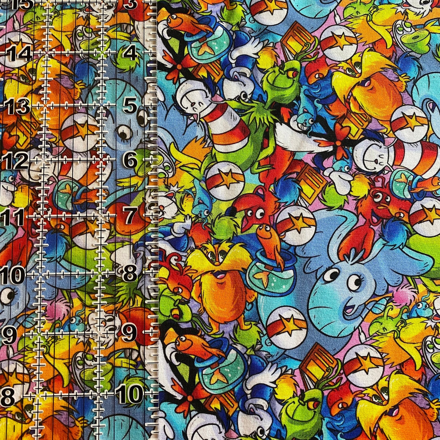 9x14 Tumbler Cut, Custom Fabric, CottonSpandex, High Quality, Mask Cut, Tumbler Fabric, Kids, Toddlers, Cute, Cartoons, Books
