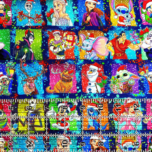 9x14 Tumbler Cut, Custom Fabric, CottonSpandex, High Quality, Mask Cut, Tumbler Fabric, Christmas, Disney, Cartoons, Elf, Cute, Characters, Grid