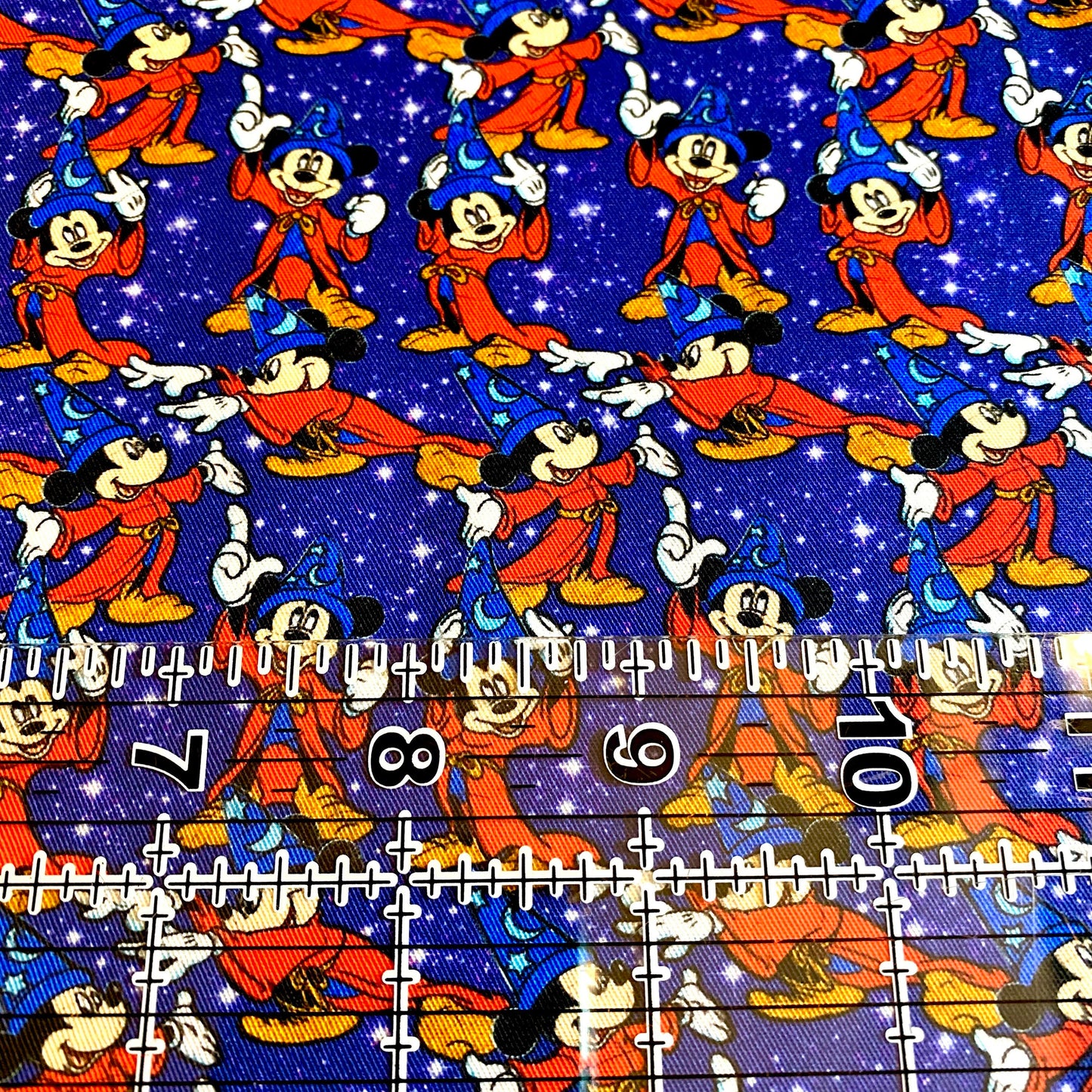 9x14 Tumbler Cut, Custom Fabric, CW Cotton Woven, High Quality, Mask Cut, Tumbler Fabric, Disney, Mouse, Ears, Magic Mickey, Wizard
