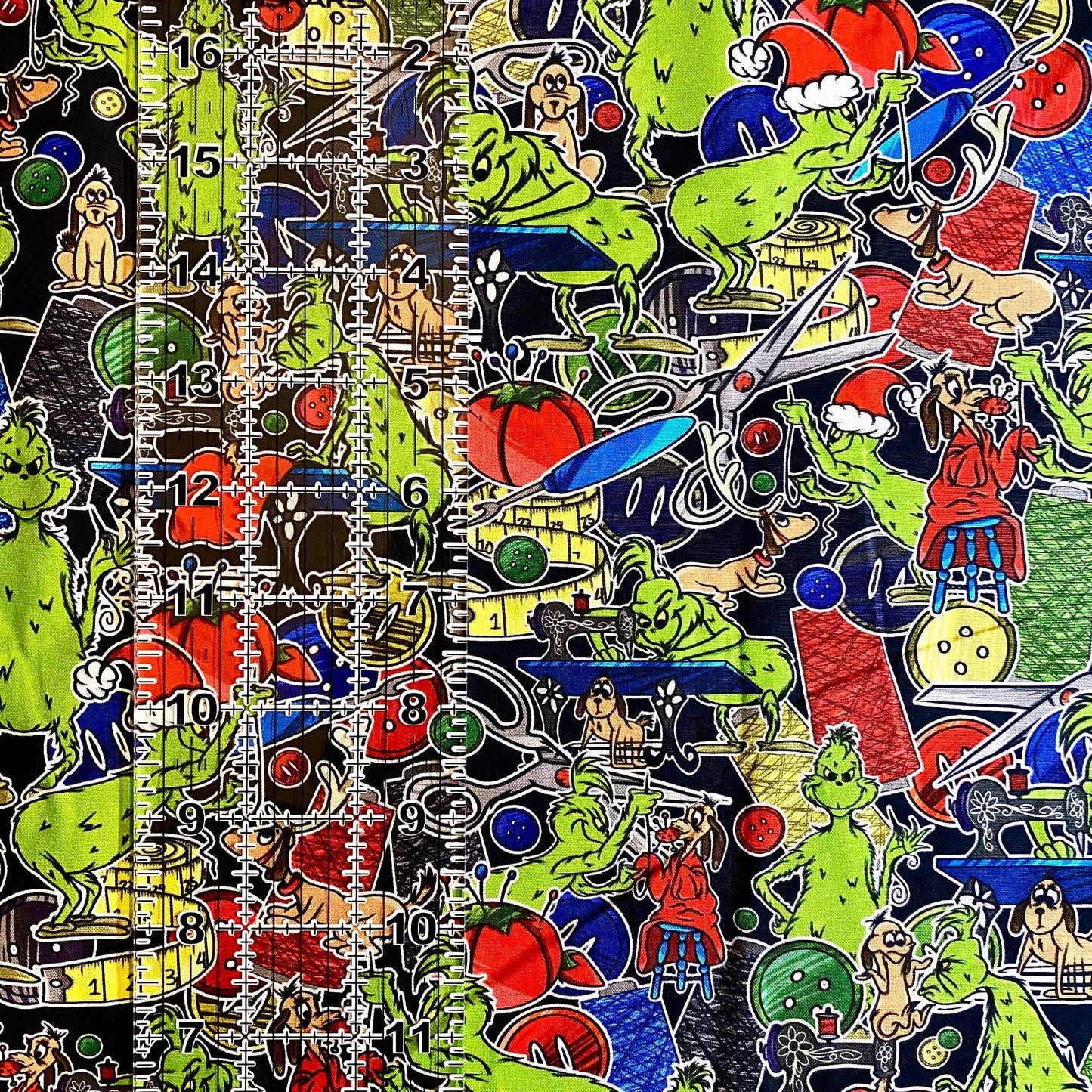 9x14 Tumbler Cut, Custom Fabric, CW Cotton Woven, High Quality, Mask Cut, Tumbler Fabric, Disney Holiday, Christmas, Xmas, Grinch, Sewing