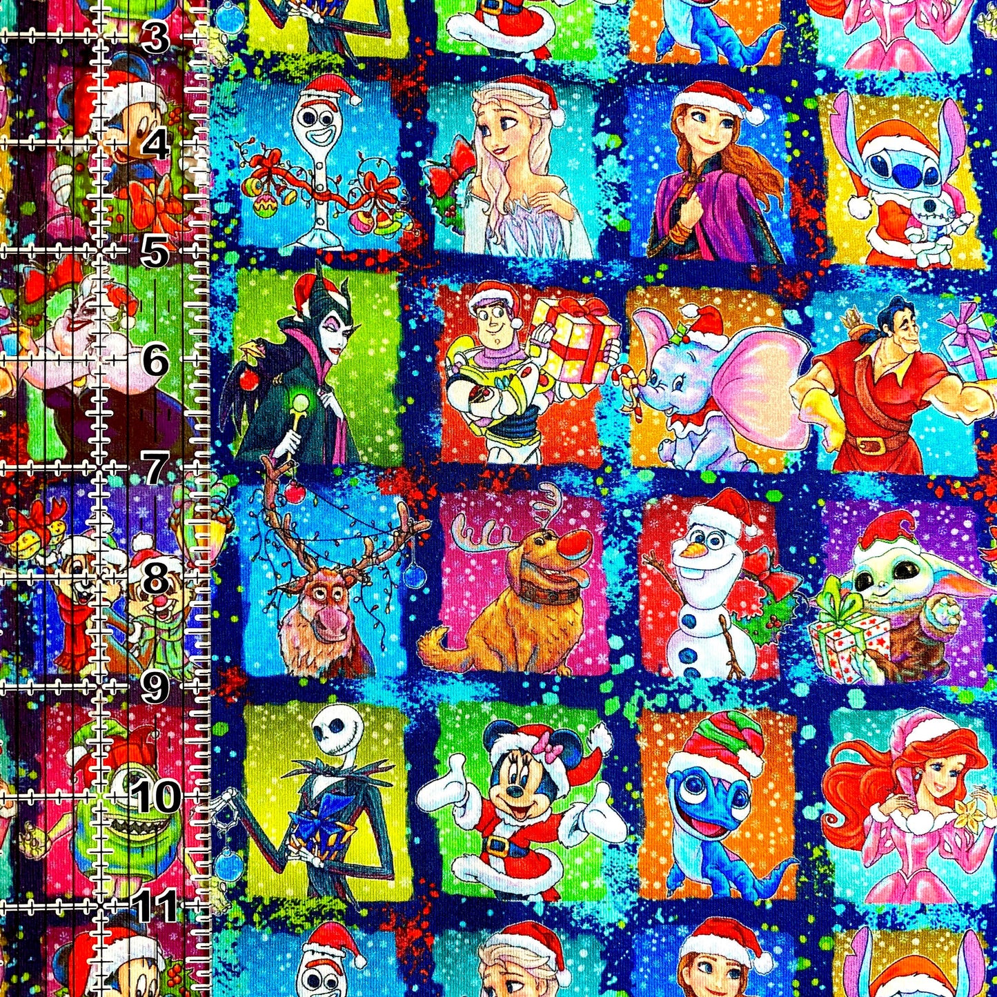 9x14 Tumbler Cut, Custom Fabric, CottonSpandex, High Quality, Mask Cut, Tumbler Fabric, Christmas, Disney, Cartoons, Elf, Cute, Characters, Grid