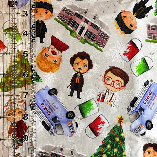 9x14 Tumbler Cut, Custom Fabric, CottonSpandex, High Quality, Mask Cut, Tumbler Fabric, Christmas, Classic, Home, Bandits, Alone, Funny