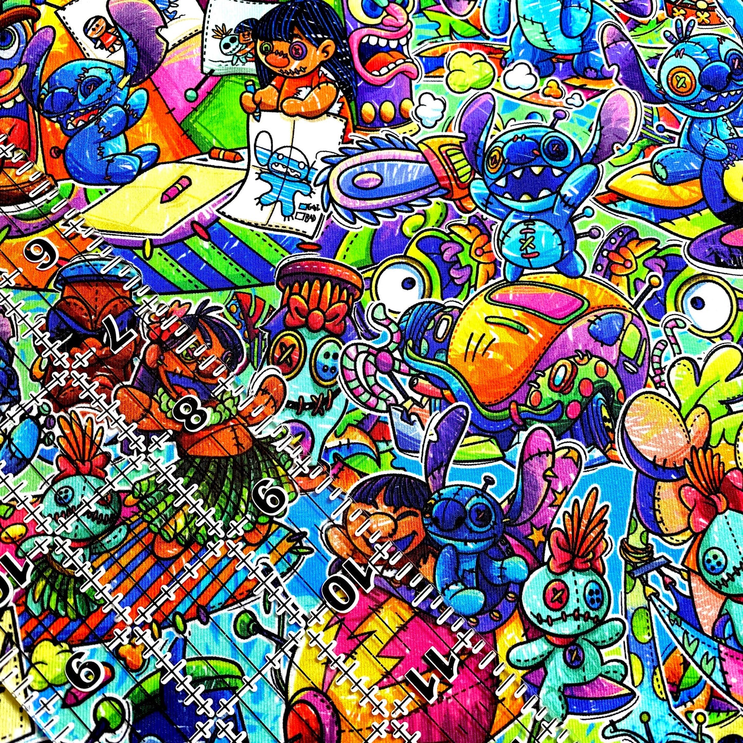 9x14 Tumbler Cut, Custom Fabric, CottonSpandex, High Quality, Mask Cut, Tumbler Fabric, Disney, Stitch, Cute, Voodoo, Lilo