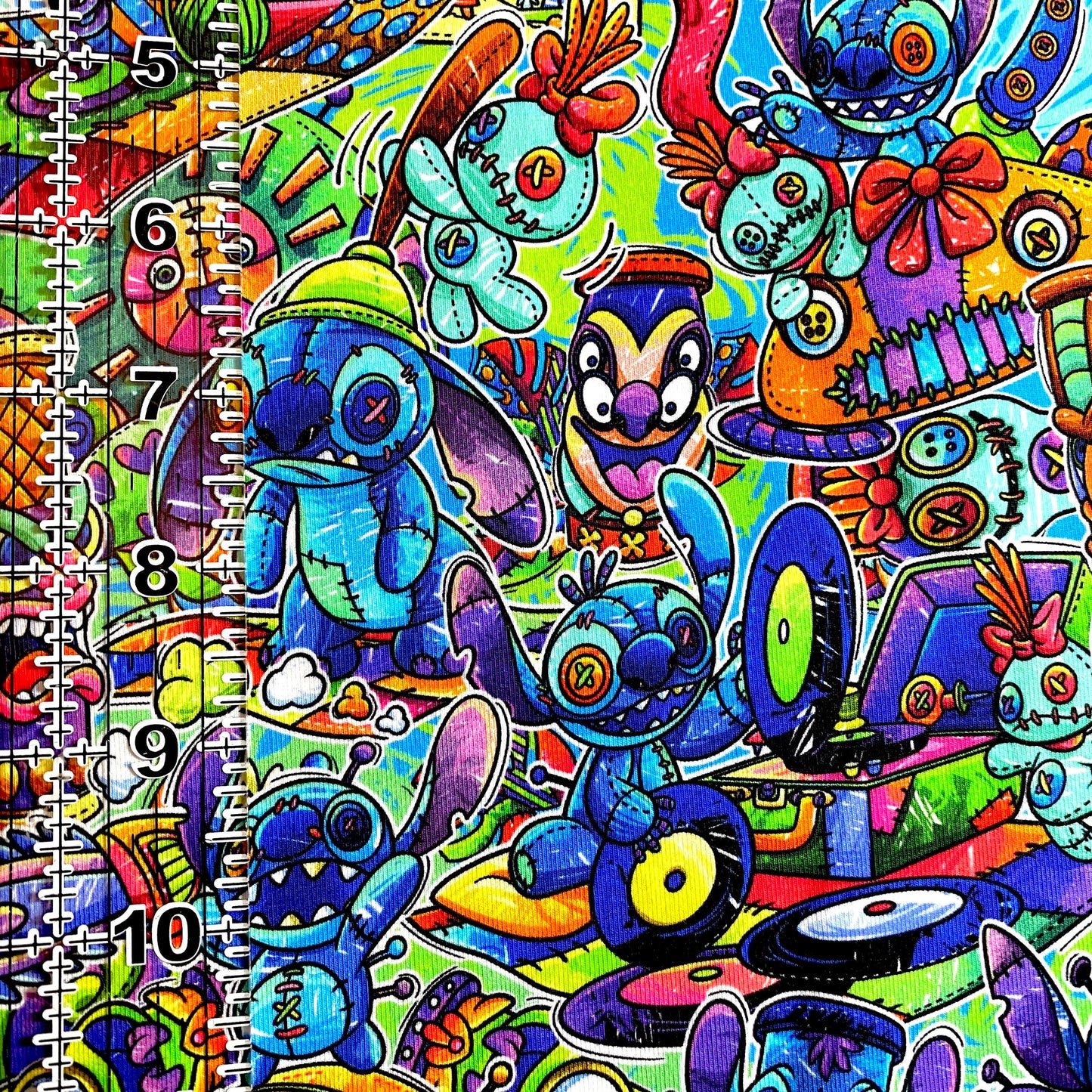 9x14 Tumbler Cut, Custom Fabric, CottonSpandex, High Quality, Mask Cut, Tumbler Fabric, Disney, Stitch, Cute, Voodoo, Lilo