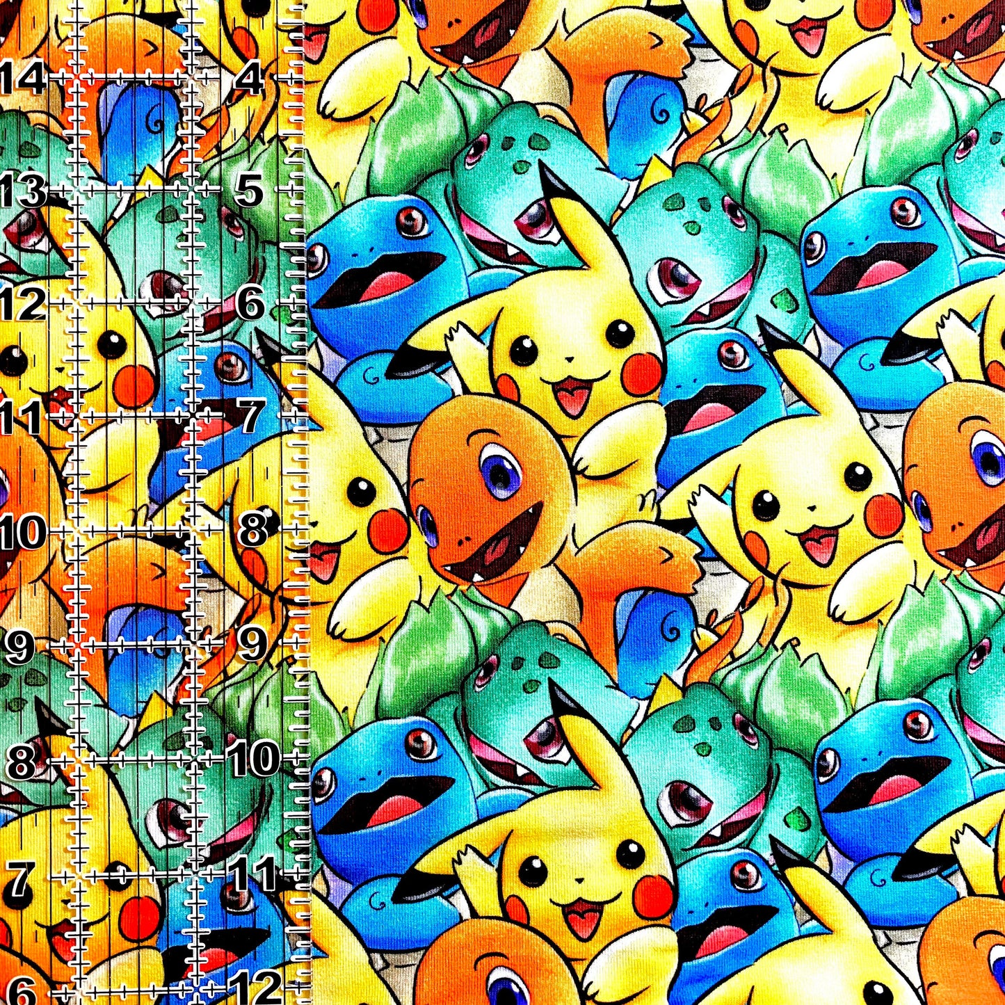9x14 Tumbler Cut, Custom Fabric, CottonSpandex, High Quality, Mask Cut, Tumbler Fabric, Pokémon, Anime, Characters, Cute