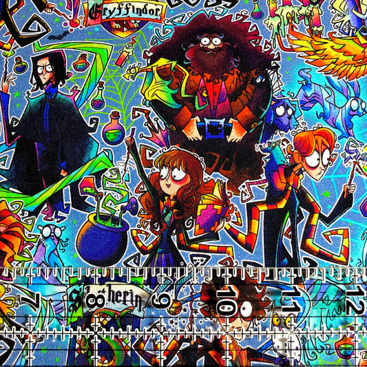 9x14 Tumbler Cut, Custom Fabric, CottonSpandex, High Quality, Mask Cut, Tumbler Fabric, Movie, Magic, Wizard, HP, Houses