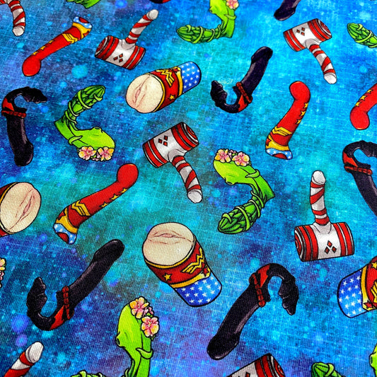 9”x14” Tumbler Cut, Custom Fabric, CottonSpandex, High Quality, Mask Cut, Tumbler Fabric, Adult Humor, Penis, Vagina, Weiner, Superhero