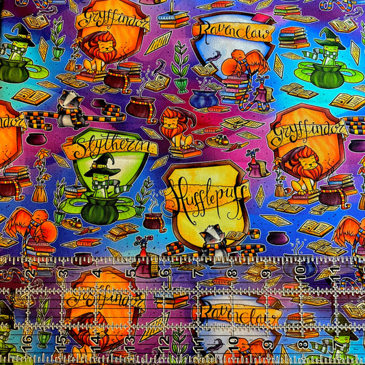 9x14 Tumbler Cut, Custom Fabric, CottonSpandex, High Quality, Mask Cut, Tumbler Fabric, TV, Movie, Show, Magic, Wizard, HP, Colorful