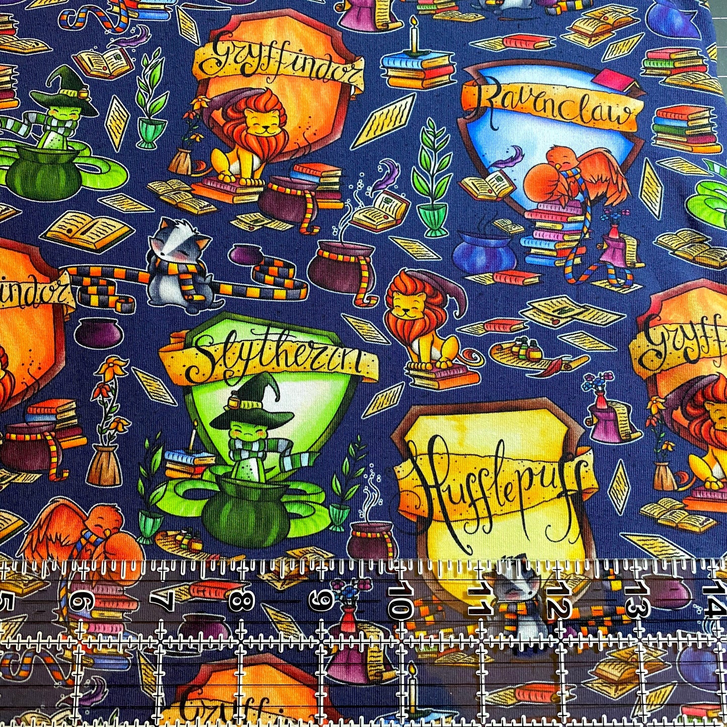 9x14 Tumbler Cut, Custom Fabric, CottonSpandex, High Quality, Mask Cut, Tumbler Fabric, TV, Movie, Show, Magic, Wizard, HP, Navy