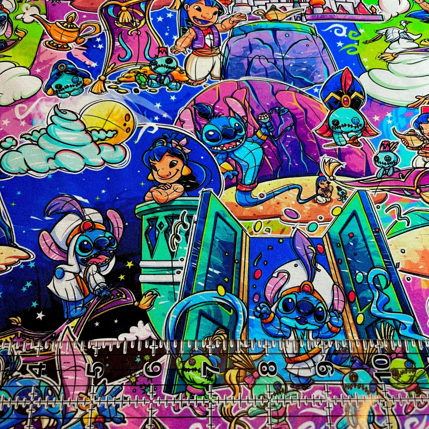 9x14 Tumbler Cut, Custom Fabric, CottonSpandex, High Quality, Mask Cut, Tumbler Fabric, Disney, Magic, Stitch, Princess, Jasmine, Genie