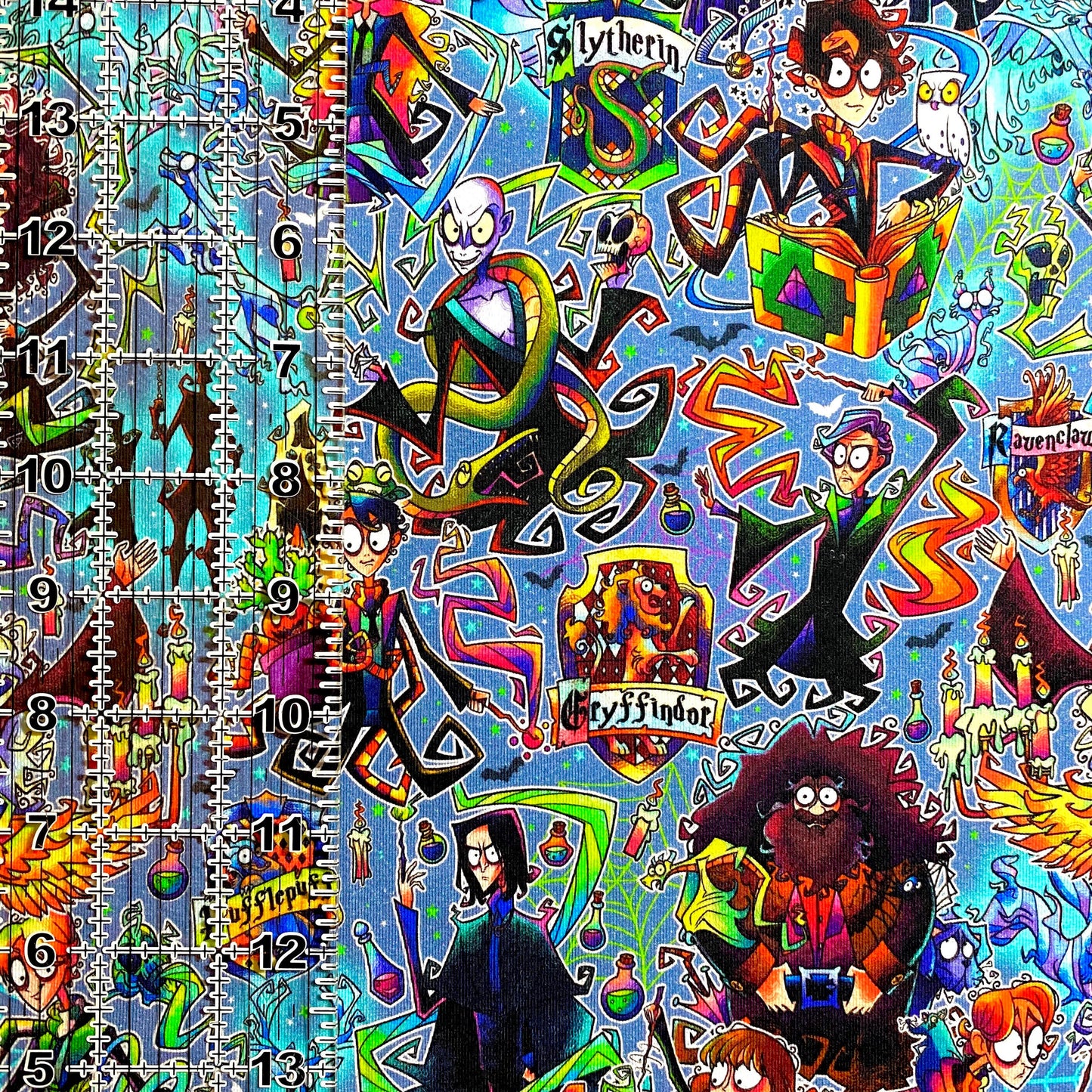 9x14 Tumbler Cut, Custom Fabric, CottonSpandex, High Quality, Mask Cut, Tumbler Fabric, Movie, Magic, Wizard, HP, Houses