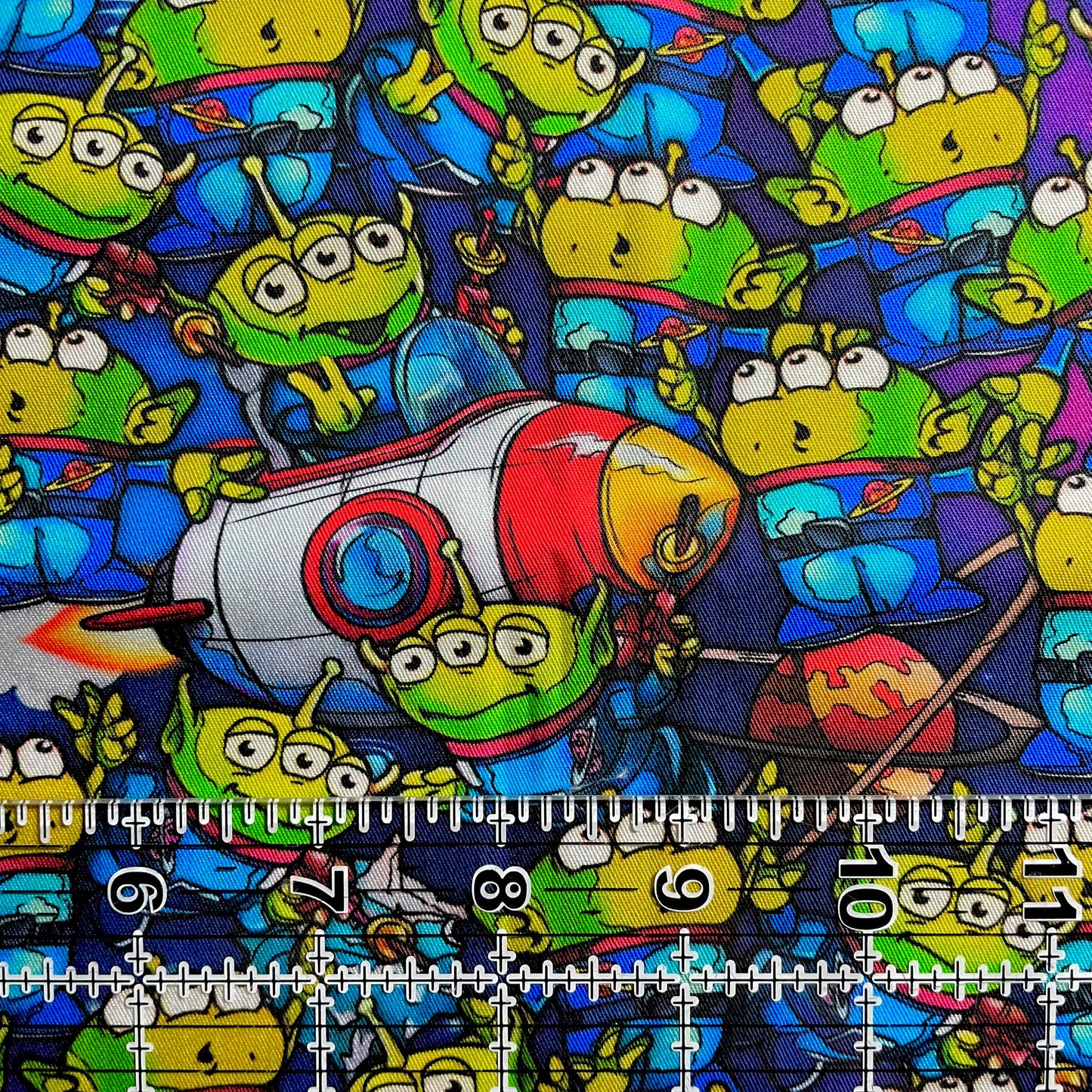 9x14 Tumbler Cut, Custom Fabric, CW Cotton Woven, High Quality, Mask Cut, Tumbler Fabric, Cartoons, Story, Movie, Toy, Toys, Martians, Alien