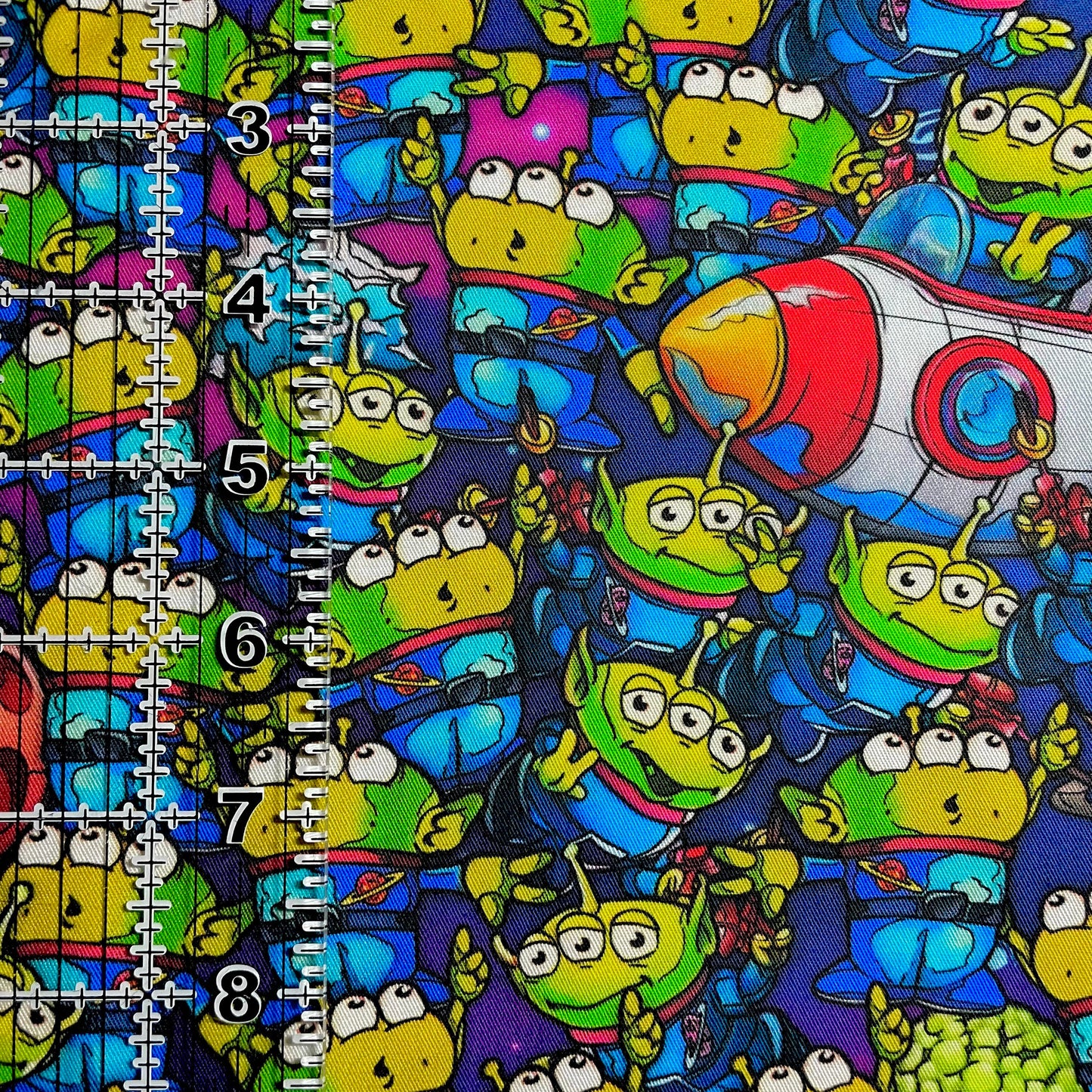 9x14 Tumbler Cut, Custom Fabric, CW Cotton Woven, High Quality, Mask Cut, Tumbler Fabric, Cartoons, Story, Movie, Toy, Toys, Martians, Alien