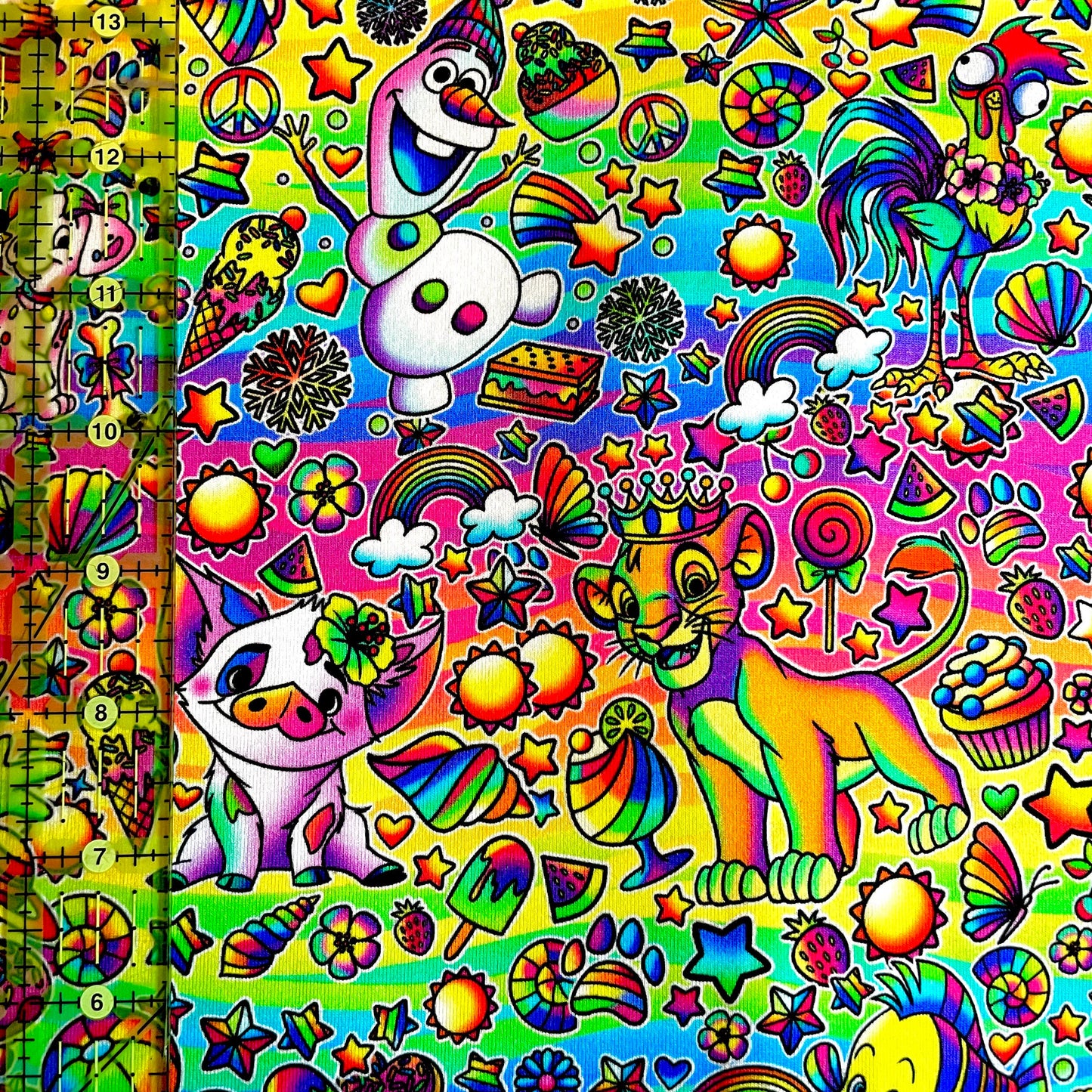 9x14 Tumbler Cut, Custom Fabric, CottonSpandex, High Quality, Mask Cut, Tumbler Fabric, Disney, Art, Castle, Cartoons, Stitch, Ombré