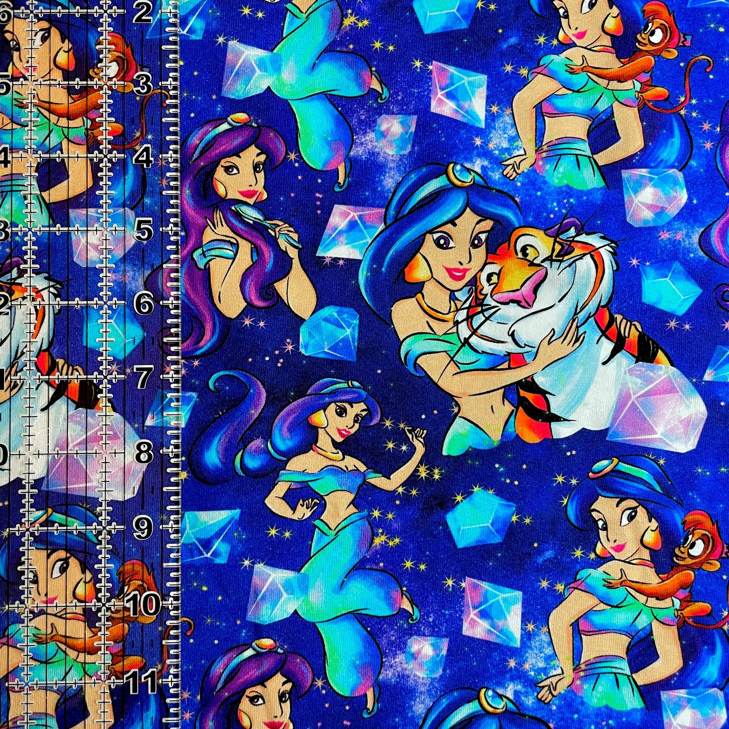 9x14 Tumbler Cut, Custom Fabric, CottonSpandex, High Quality, Mask Cut, Tumbler Fabric, Disney, Magic, Cartoons, Princess, Jasmine