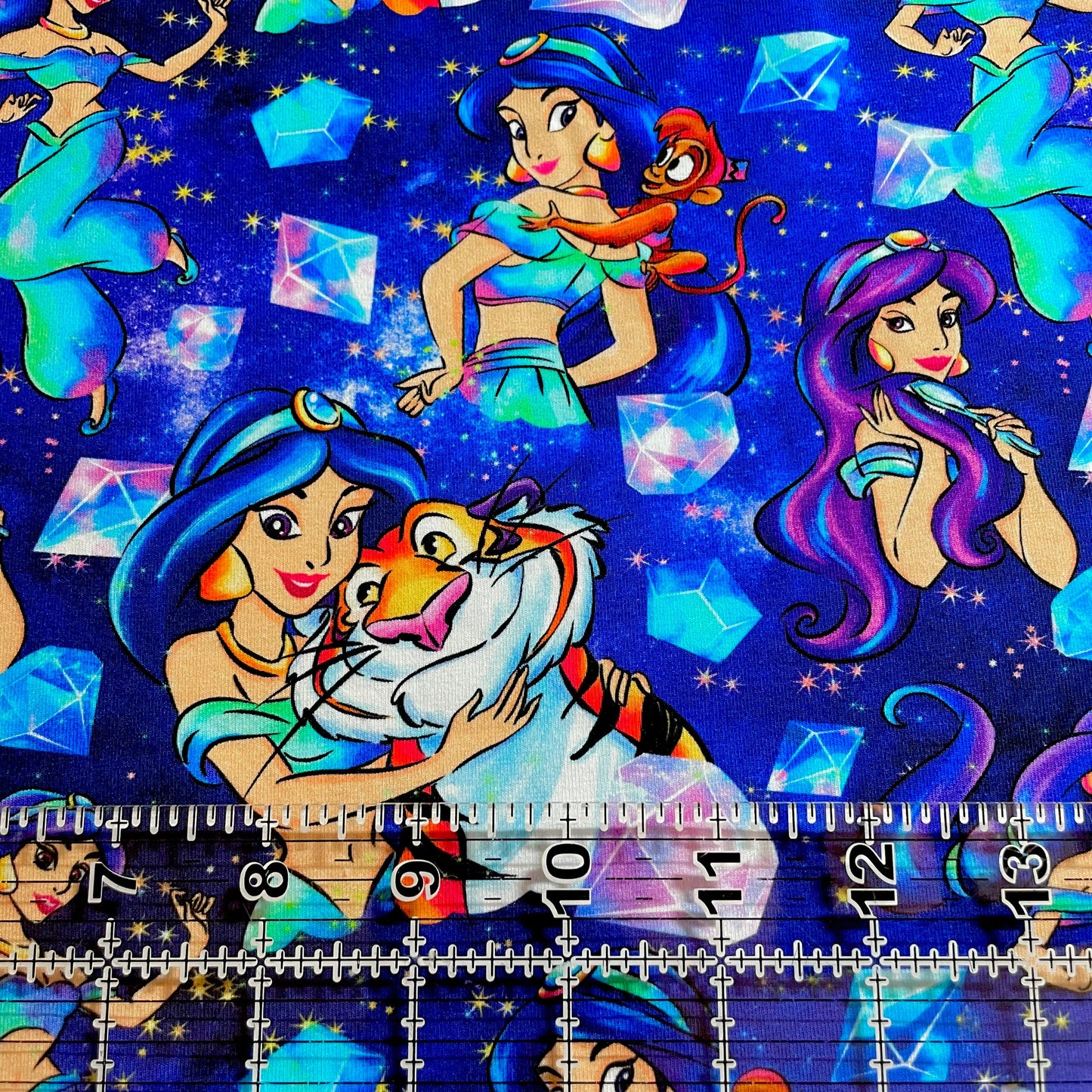 9x14 Tumbler Cut, Custom Fabric, CottonSpandex, High Quality, Mask Cut, Tumbler Fabric, Disney, Magic, Cartoons, Princess, Jasmine