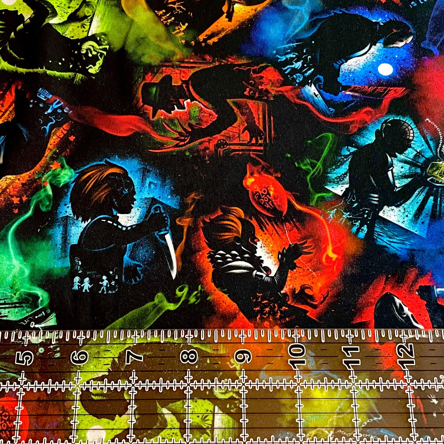 9x14 Tumbler Cut, Custom Fabric, CottonSpandex, High Quality, Mask Cut, Tumbler Fabric, Halloween, Horror, Beautiful Vibrant, Illumination