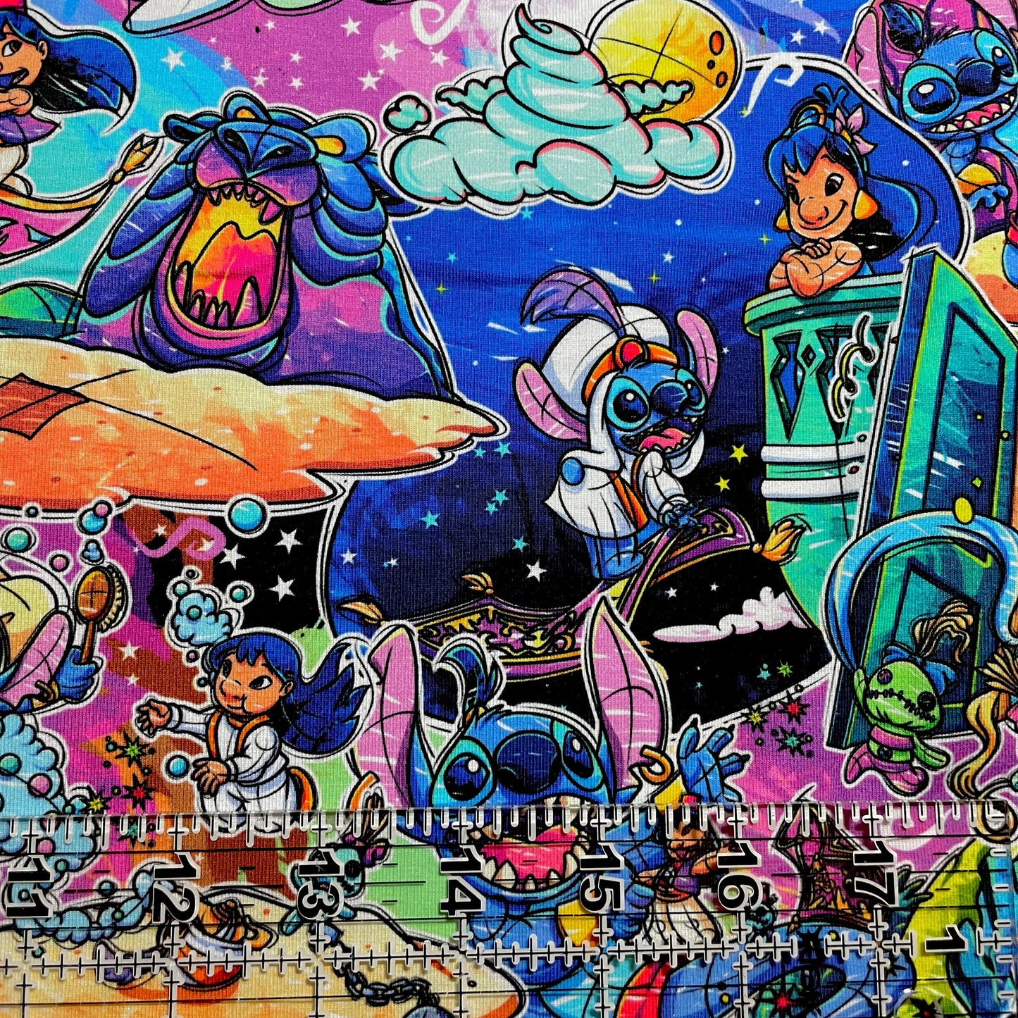 9x14 Tumbler Cut, Custom Fabric, CottonSpandex, High Quality, Mask Cut, Tumbler Fabric, Disney, Magic, Stitch, Princess, Jasmine, Genie
