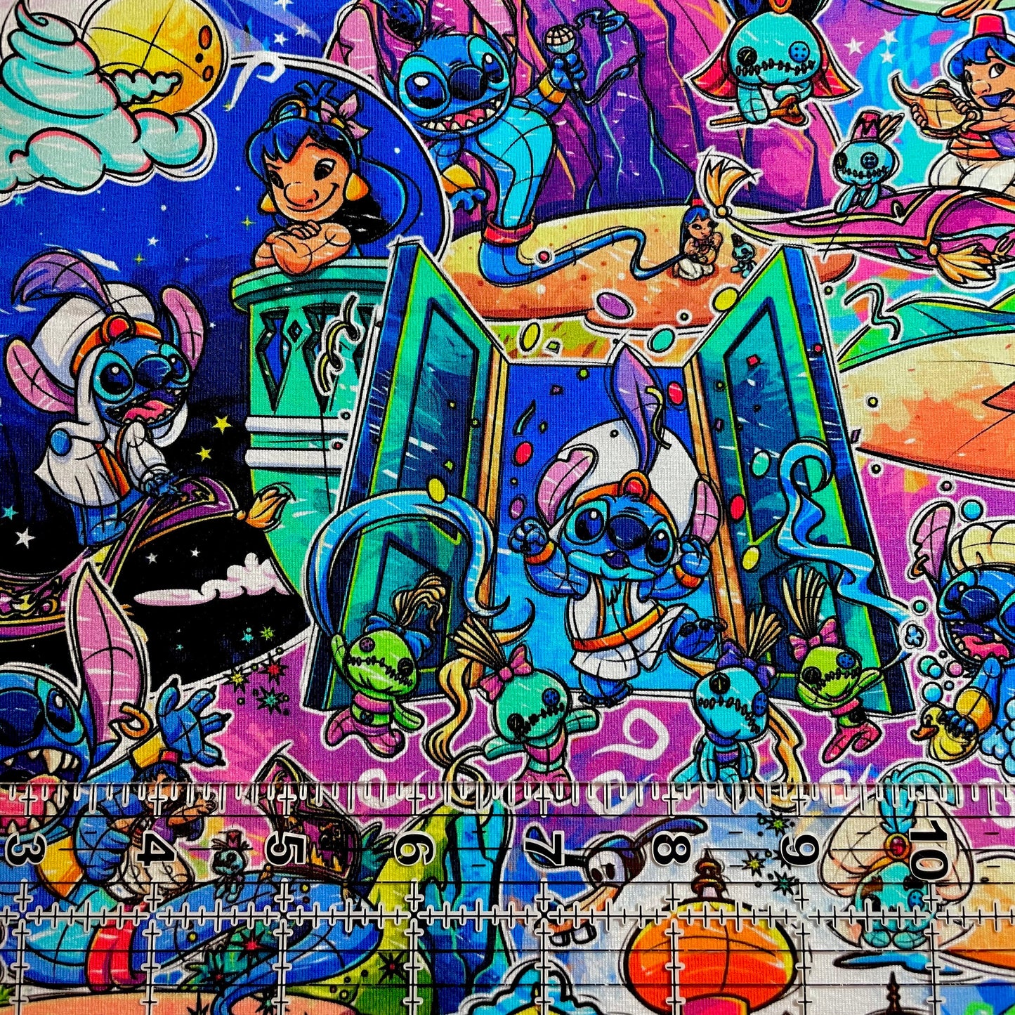 9x14 Tumbler Cut, Custom Fabric, CottonSpandex, High Quality, Mask Cut, Tumbler Fabric, Disney, Magic, Stitch, Princess, Jasmine, Genie