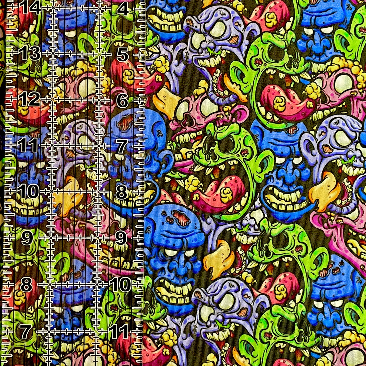 9x14 Tumbler Cut, Custom Fabric, CottonSpandex, High Quality, Mask Cut, Tumbler Fabric, Halloween, Horror, Zombies, Brains, Killer, Small