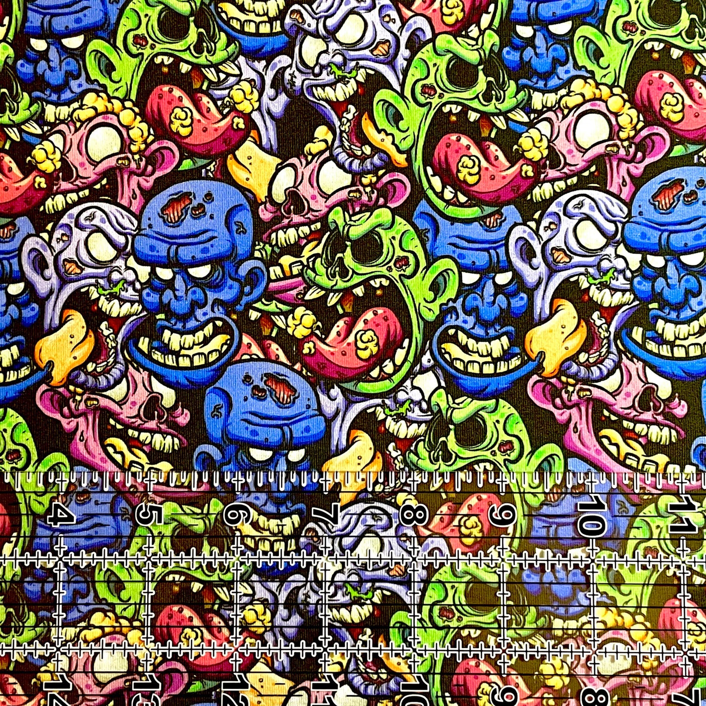 9x14 Tumbler Cut, Custom Fabric, CottonSpandex, High Quality, Mask Cut, Tumbler Fabric, Halloween, Horror, Zombies, Brains, Killer, Small