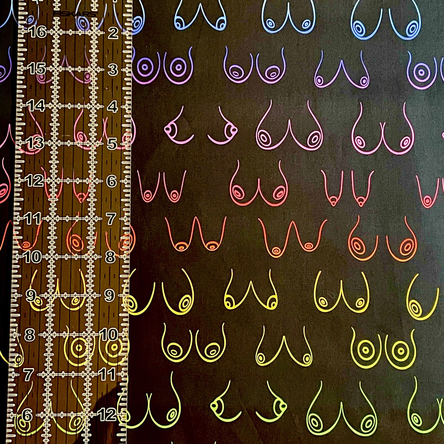 9x14 Tumbler Cut, Custom Fabric, CW Cotton Woven, High Quality, Mask Cut, Tumbler Fabric, Adult Humor, Ombré Boobs, Breasts, Pride, Tits