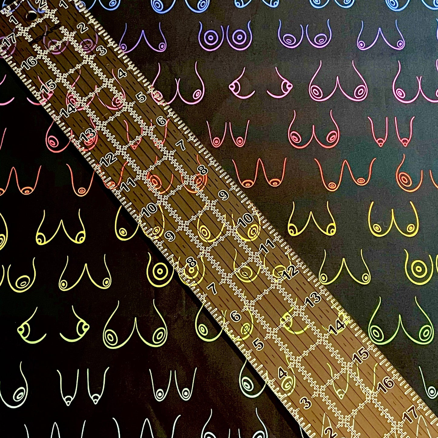 9x14 Tumbler Cut, Custom Fabric, CW Cotton Woven, High Quality, Mask Cut, Tumbler Fabric, Adult Humor, Ombré Boobs, Breasts, Pride, Tits