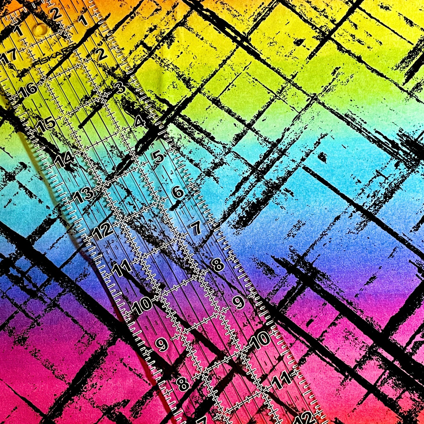 8.5”x 14” Tumbler Cut, Custom Fabric, CottonSpandex, High Quality, Mask Cut, Tumbler Fabric, Rainbow, Ombré, Vibrant, Crosshatch