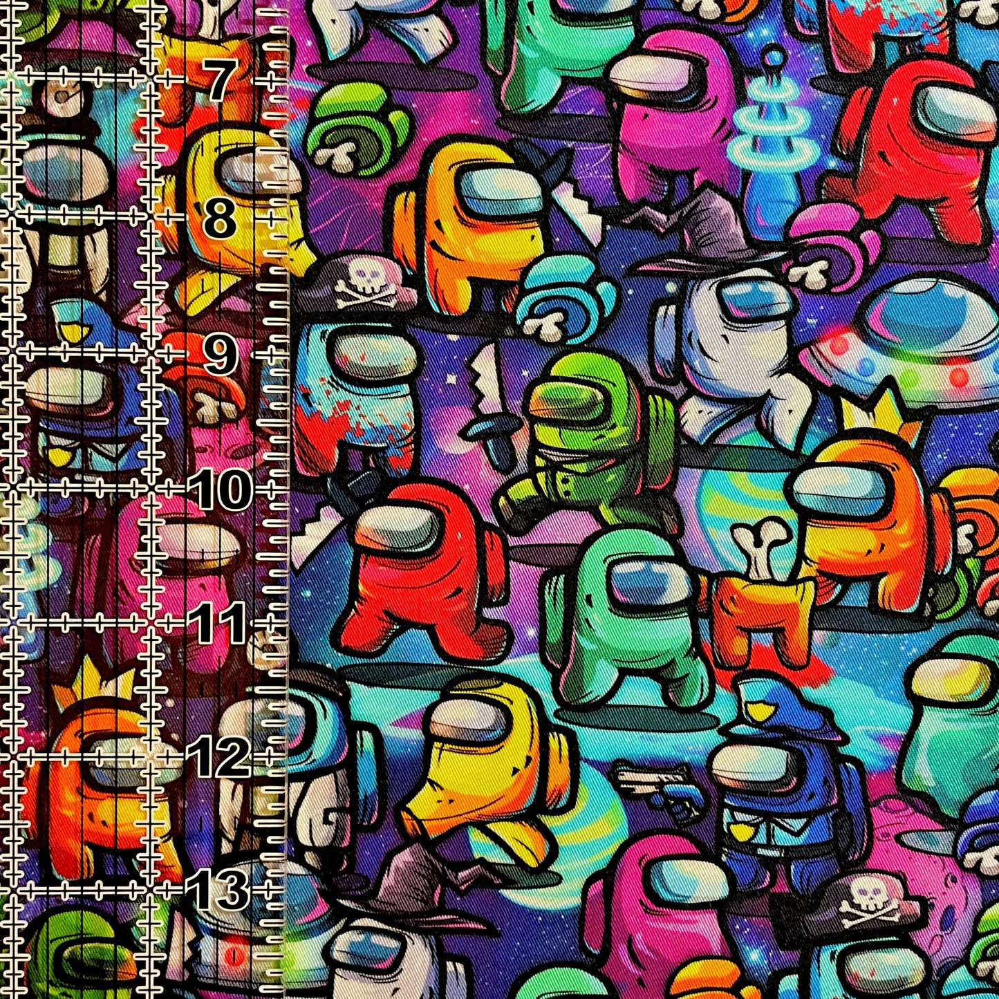 9x14 Tumbler Cut, Custom Fabric, CW Cotton Woven, High Quality, Mask Cut, Tumbler, Kids, Gamer, Video Games, Spaceship, Boy, Girl