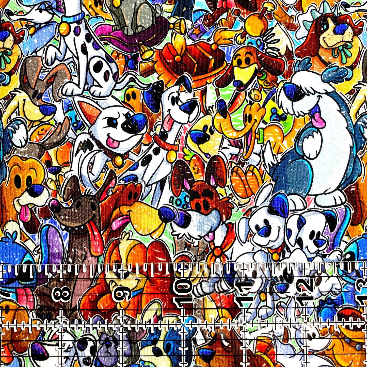 9x14 Tumbler Cut, Custom Fabric, CottonSpandex, High Quality, Mask Cut, Tumbler Fabric, Disney, Dog, Dogs, Stacked, Cartoon, Funny