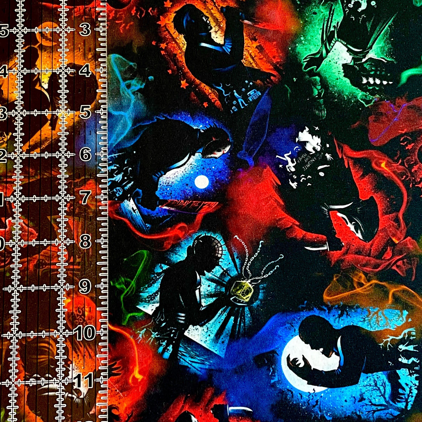 9x14 Tumbler Cut, Custom Fabric, CottonSpandex, High Quality, Mask Cut, Tumbler Fabric, Halloween, Horror, Beautiful Vibrant, Illumination