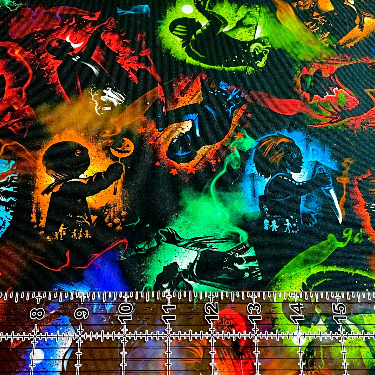 9x14 Tumbler Cut, Custom Fabric, CottonSpandex, High Quality, Mask Cut, Tumbler Fabric, Halloween, Horror, Beautiful Vibrant, Illumination