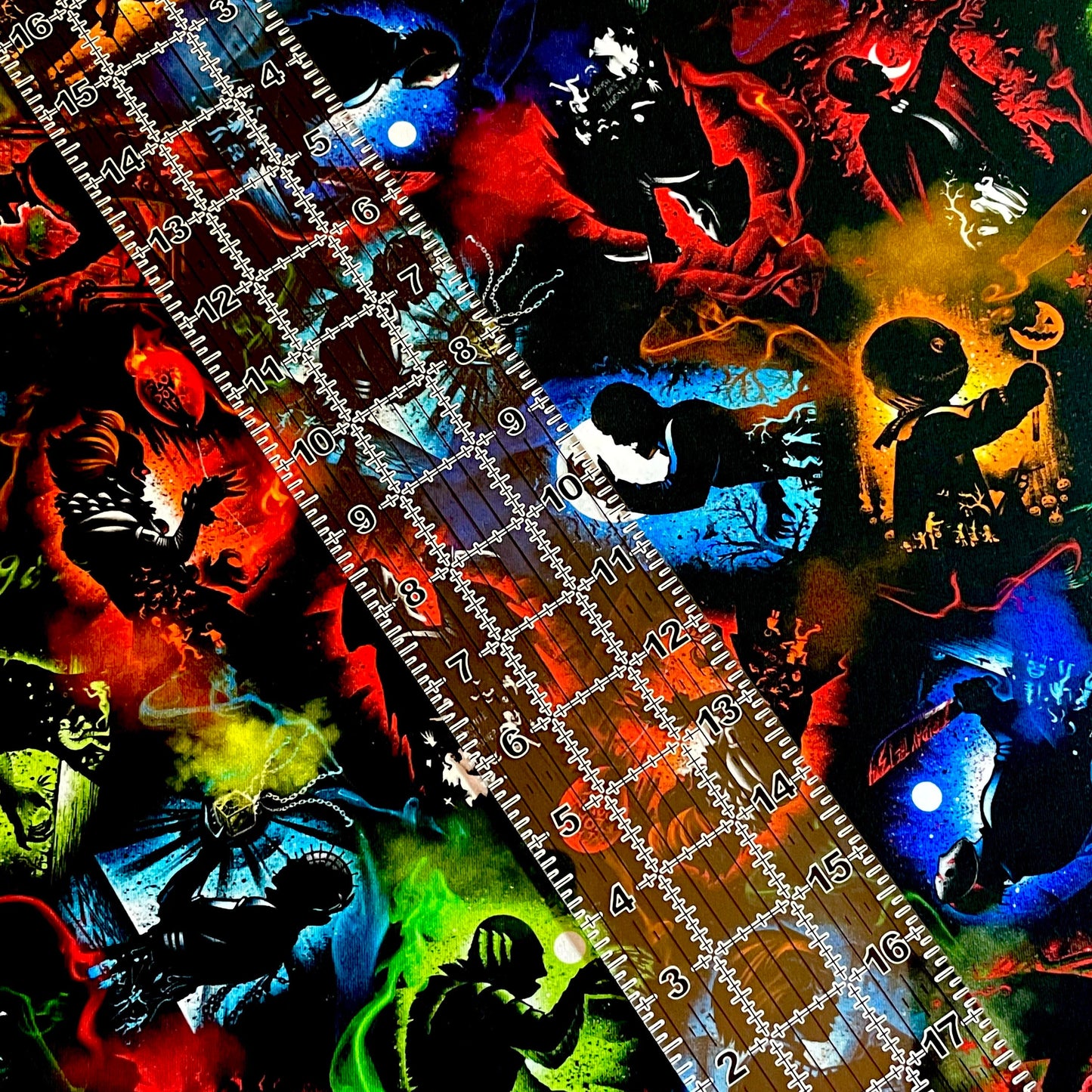 9x14 Tumbler Cut, Custom Fabric, CottonSpandex, High Quality, Mask Cut, Tumbler Fabric, Halloween, Horror, Beautiful Vibrant, Illumination