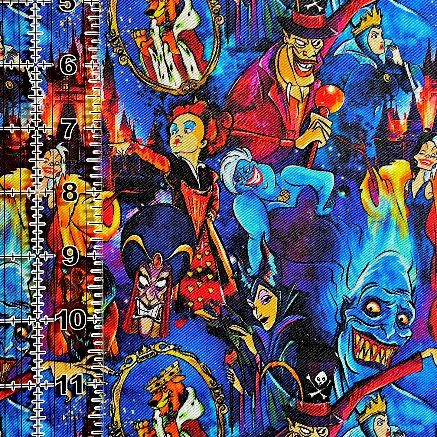 9x14 Tumbler Cut, Custom Fabric, CW Cotton Woven, High Quality, Mask Cut, Tumbler Fabric, Halloween, Disney, Evil Mash, Villain, Wicked