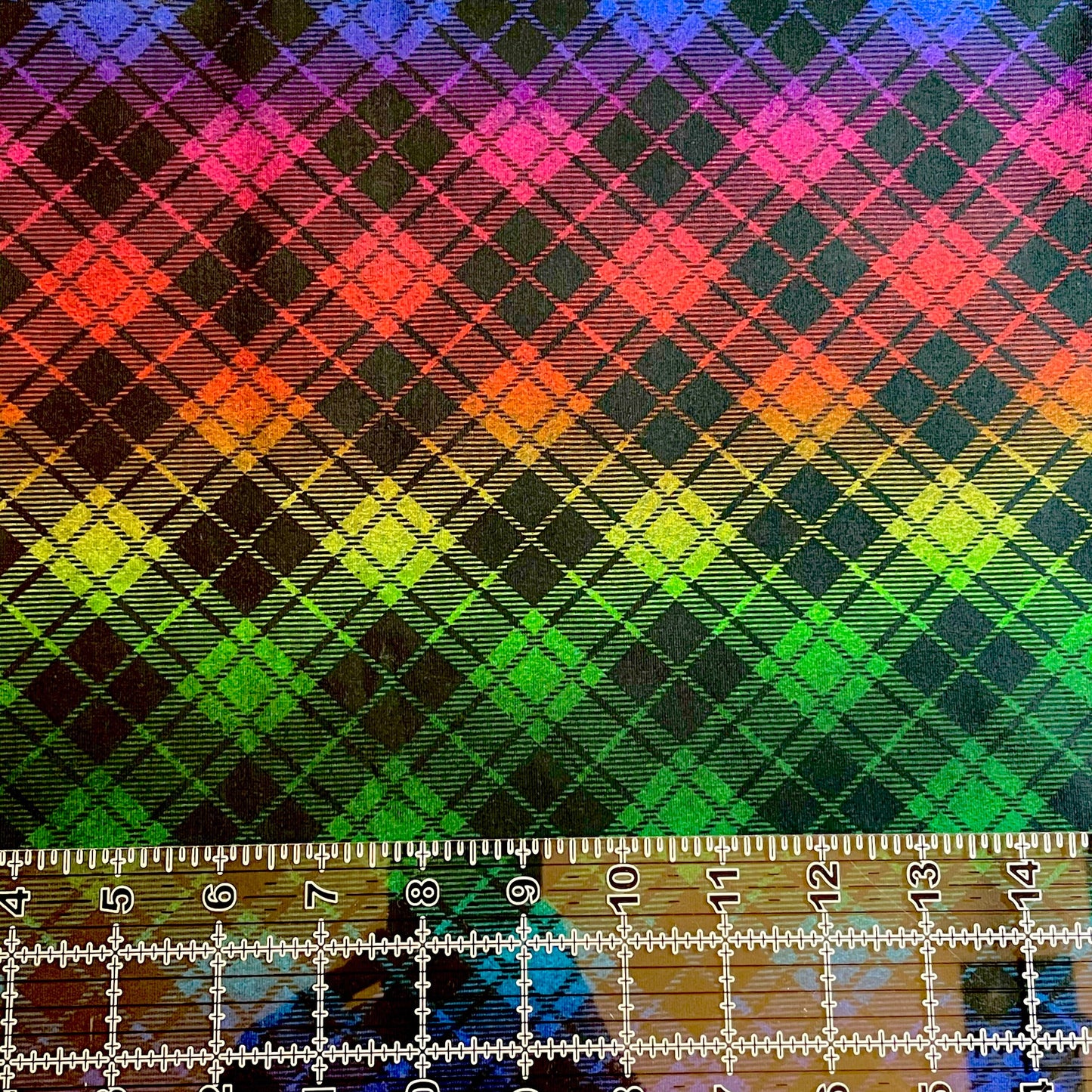 9x14 Tumbler Cut, Custom Fabric, CottonSpandex, High Quality, Mask Cut, Tumbler Fabric, Bright, Beautiful, Ombré, Rainbow, Plaid