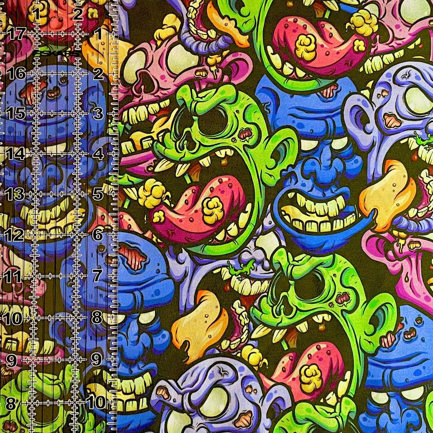 9x14 Tumbler Cut, Custom Fabric, CottonSpandex, High Quality, Mask Cut, Tumbler Fabric, Halloween, Horror, Zombies, Brains, Killer, Large