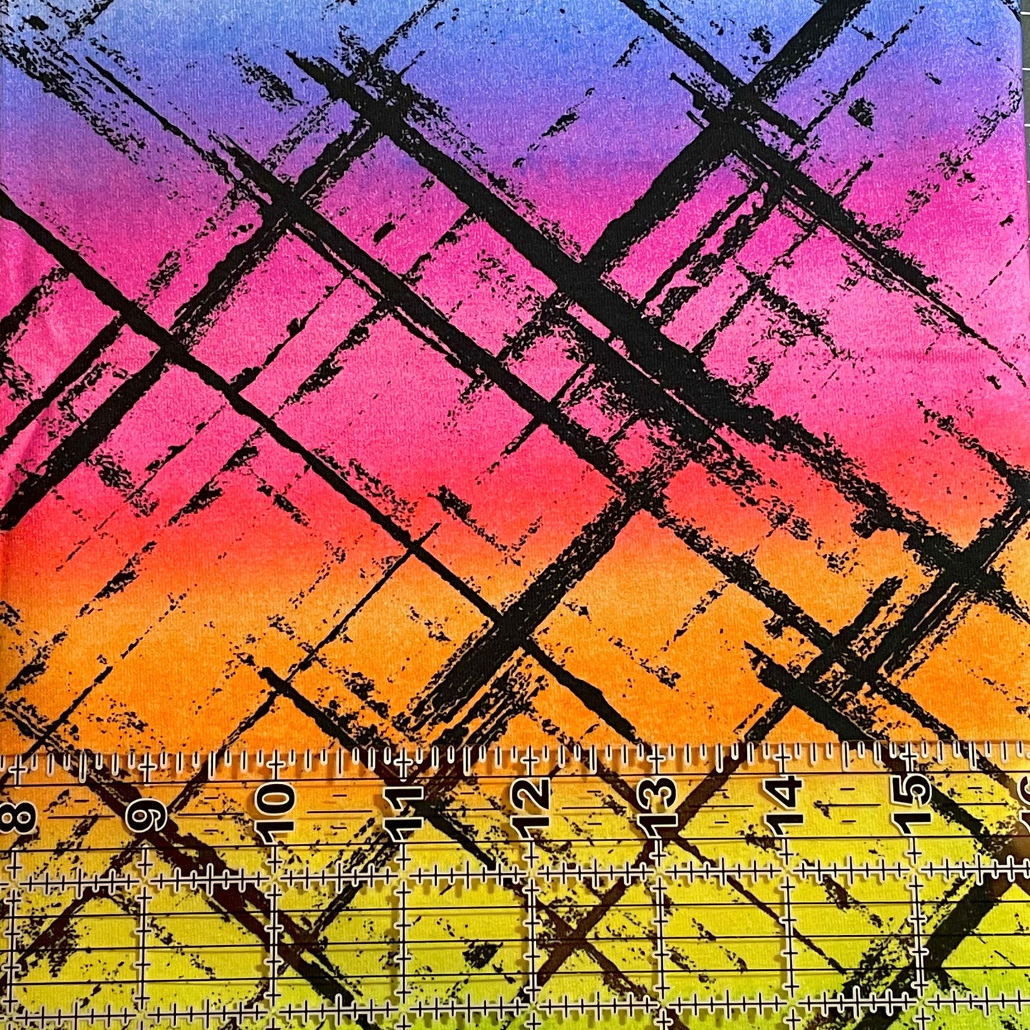 8.5”x 14” Tumbler Cut, Custom Fabric, CottonSpandex, High Quality, Mask Cut, Tumbler Fabric, Rainbow, Ombré, Vibrant, Crosshatch